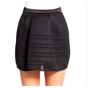 Maje black netted mini skirt
